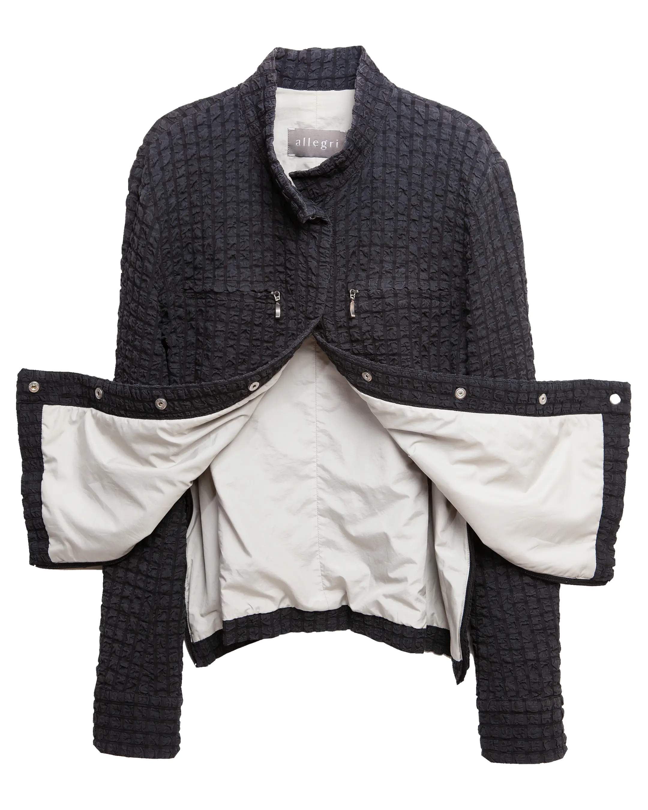 puckered jacquard jacket